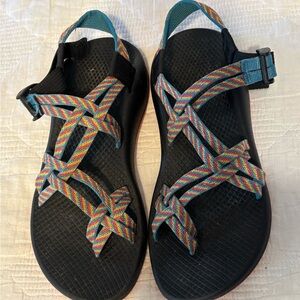 Chaco Black and Multicolor Strappy Sandals